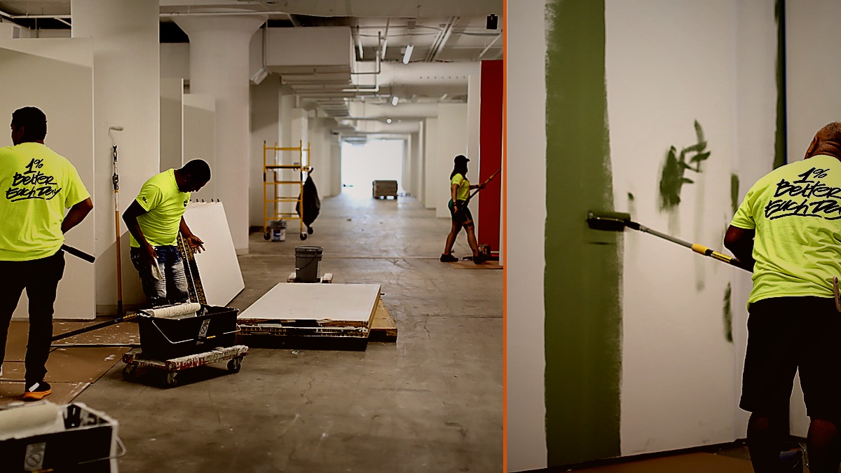 Foti Inc. full crew on a large-scale commercial repaint in Midtown Manhattan